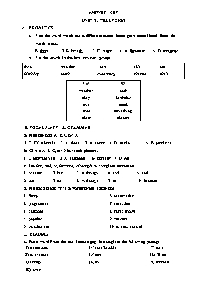 Bài tập Unit 7 đến 11 - Môn Tiếng Anh Lớp 6
